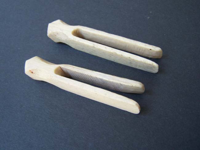 A Pair of 19th century ANTIQUE Whalebone Clothes Pins